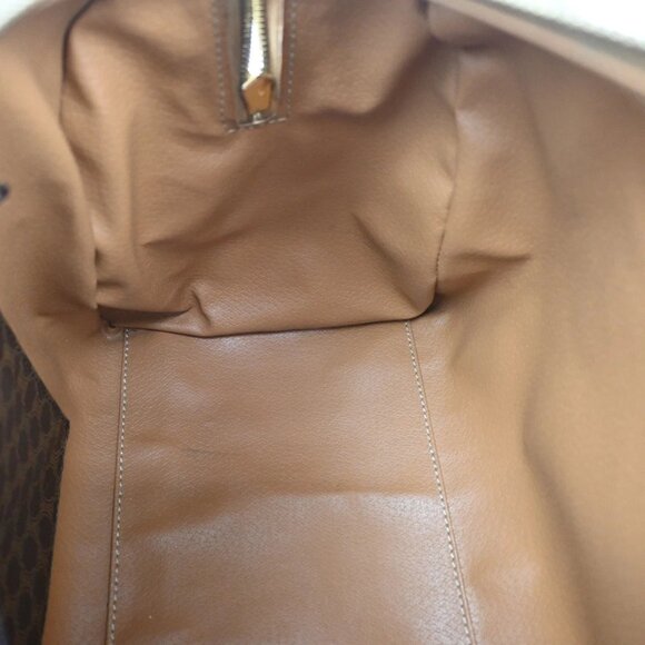 CELINE Macadam Pattern Boston Travel Bag PVC Leather Brown 268-082525 - Picture 12 of 15